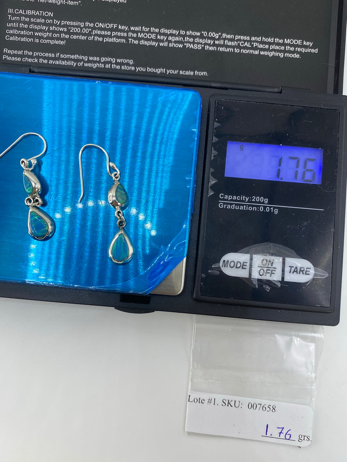 Aretes de Plata con Ópalo de Fuego Verde — Taxco 925 — foto 6