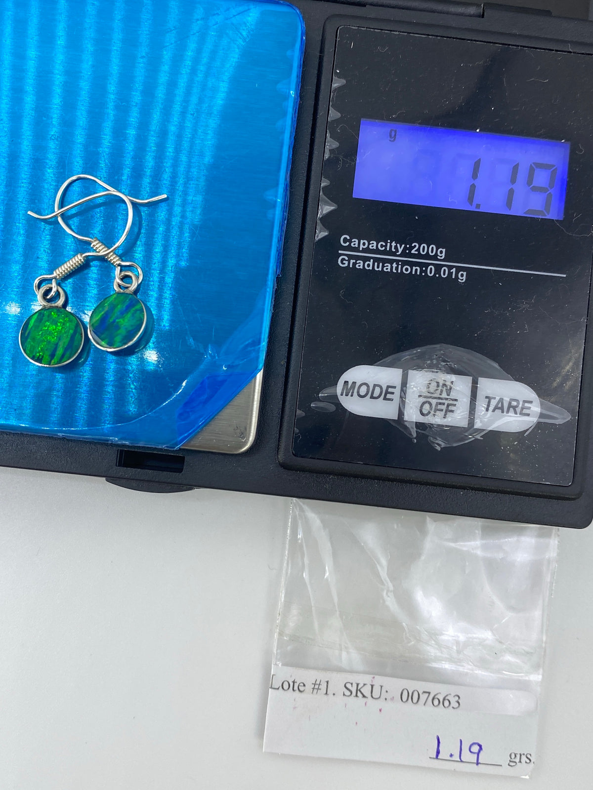 Aretes de Plata con Ópalo de Fuego Verde — Taxco 925 — foto 6