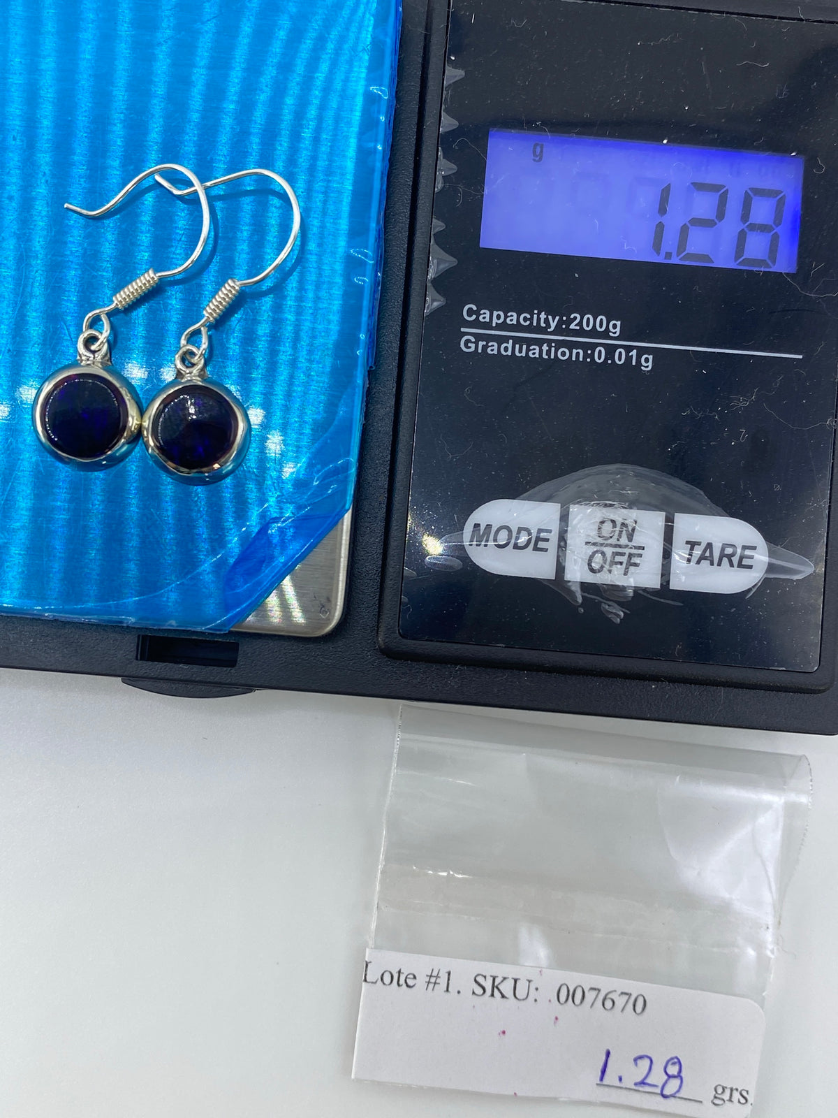 Aretes Plata 925 con Ópalo de Fuego Morada — Taxco — foto 6
