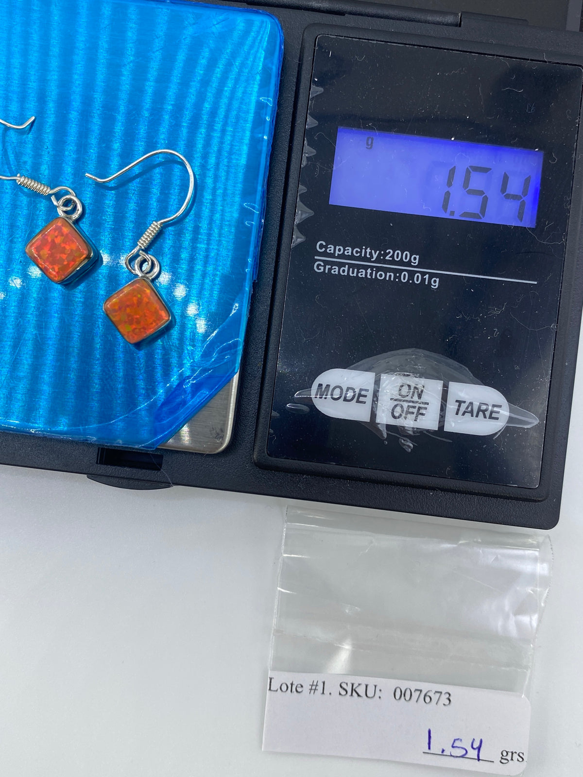 Aretes de Ópalo de Fuego Rosa en Plata 950 — Taxco — foto 6