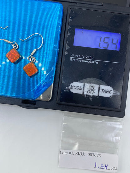 Aretes de Ópalo de Fuego Rosa en Plata 950 — Taxco — foto 6