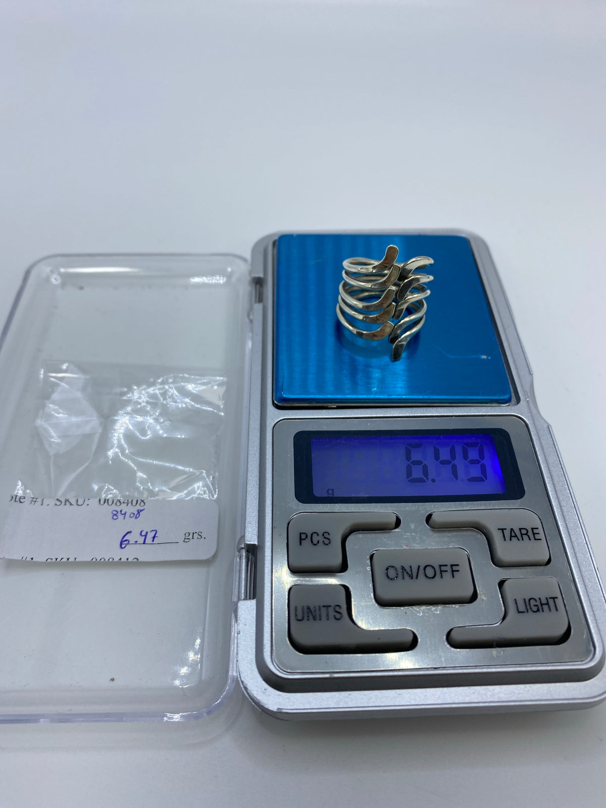 Anillo de Plata Repujado Eslabones Ajustable — Taxco 925 — foto 7