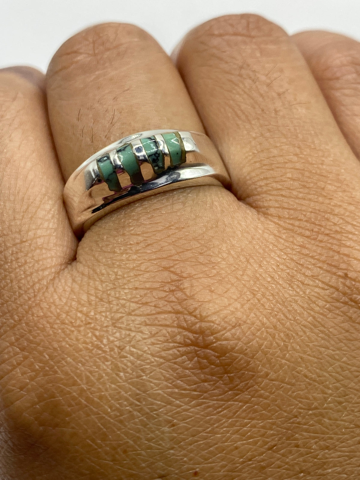Anillo de Plata Turquesa Azul Cielo — Taxco 925 — foto 12