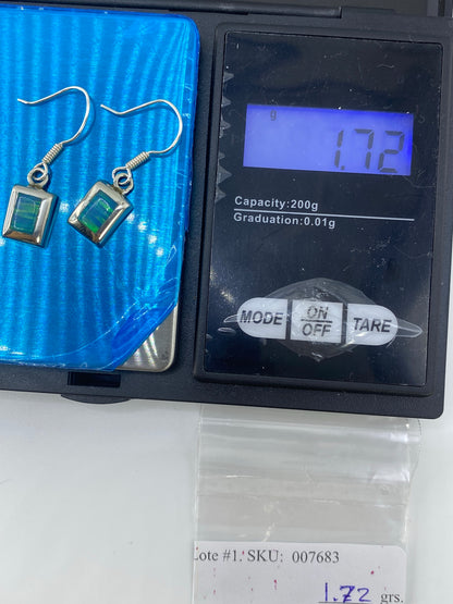 Aretes Plata Ópalo de Fuego Verde — Taxco 925 — foto 6