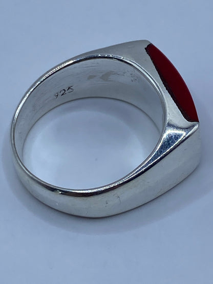 Anillo de Plata con Coral Rojo — Taxco 925 — foto 5