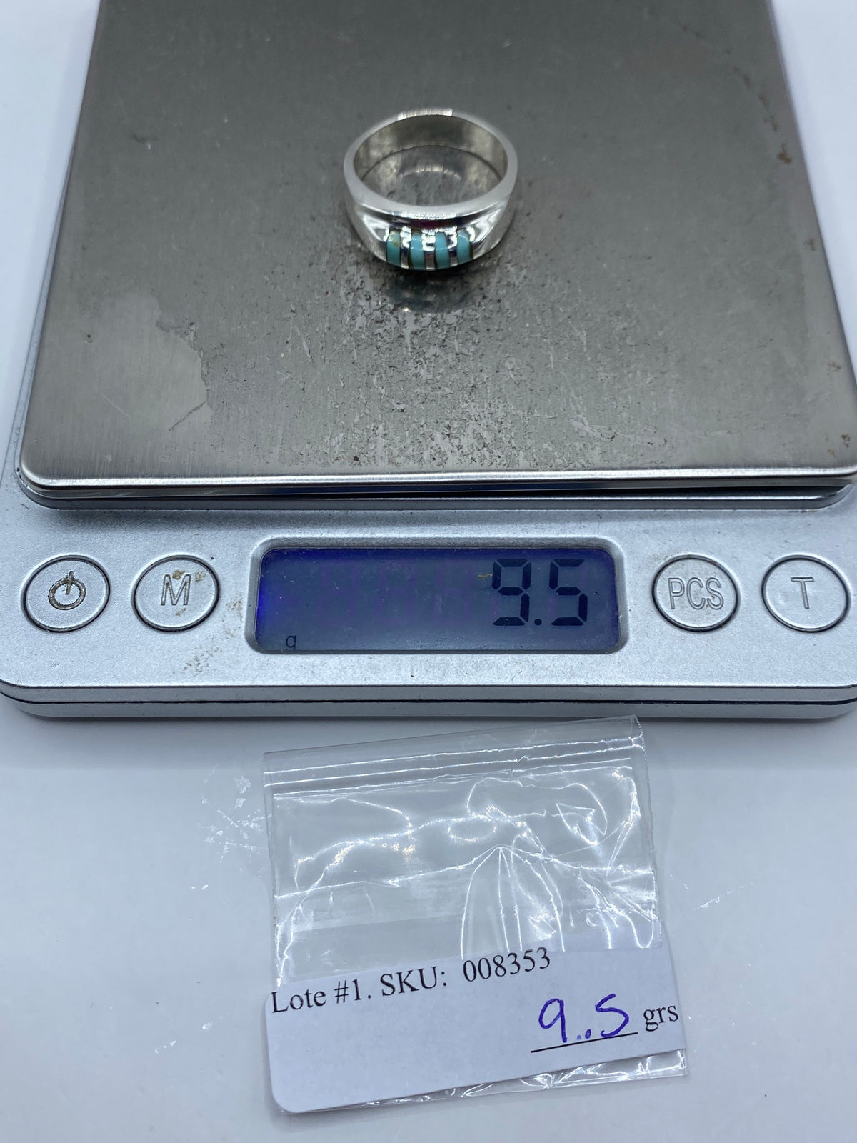 Anillo de Plata con Turquesa Azul Cielo — Taxco 925 — foto 6