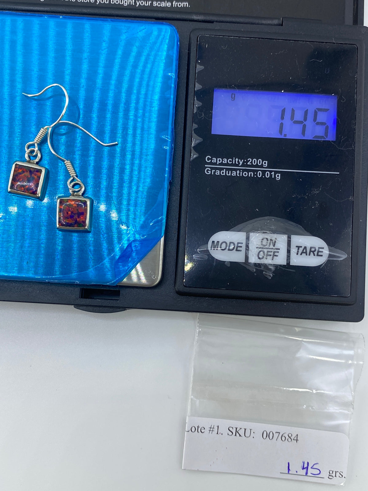 Aretes de Plata con Ópalo de Fuego Multicolor — Taxco — foto 6