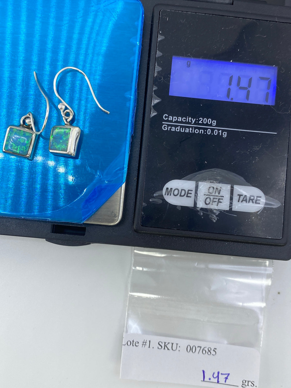 Aretes de Plata Ópalo de Fuego Verde Olivo — Taxco 925 — foto 6