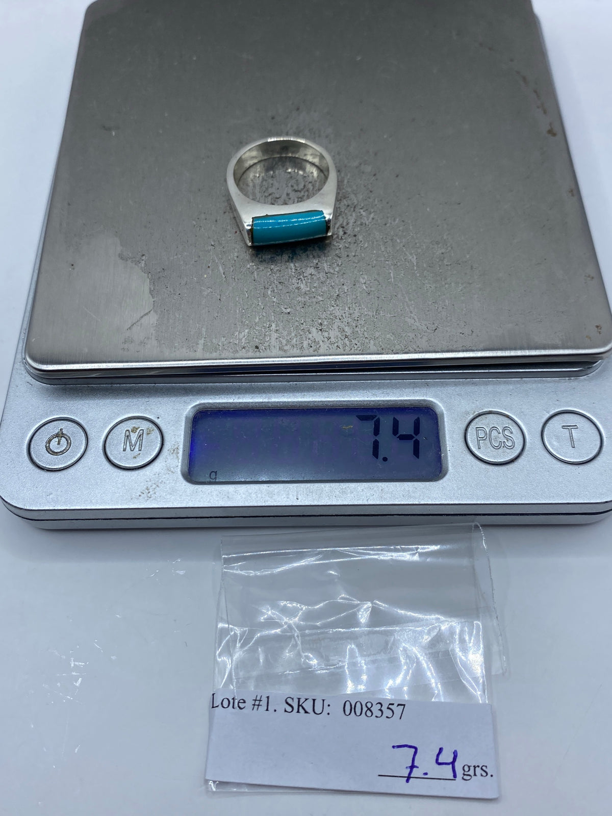 Anillo de Plata con Turquesa Azul Cielo — Taxco 925 — foto 7