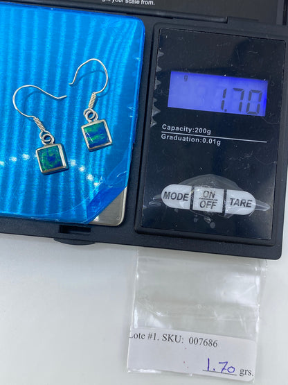 Aretes Plata Ópalo de Fuego Verde Olivo — Taxco 925 — foto 6
