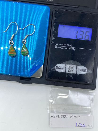 Aretes de Plata Ópalo de Fuego Multicolor — Taxco 950 — foto 6