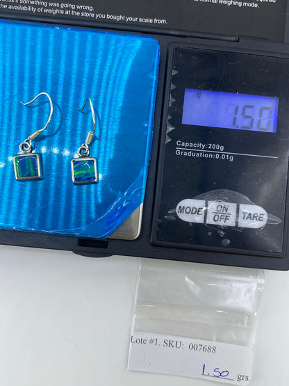 Aretes de Plata con Ópalo de Fuego Verde — Taxco 925 — foto 6
