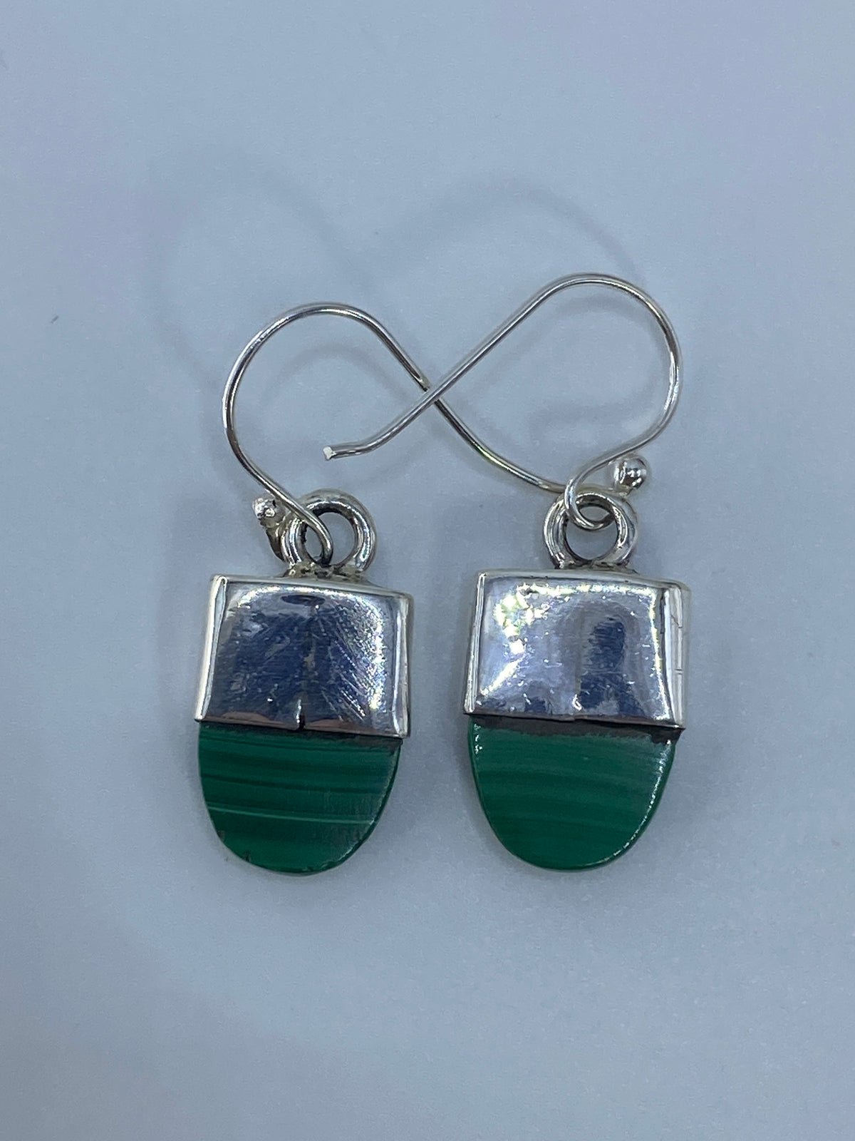 Aretes de Plata con Malaquita Verde — Taxco 925 — foto 5