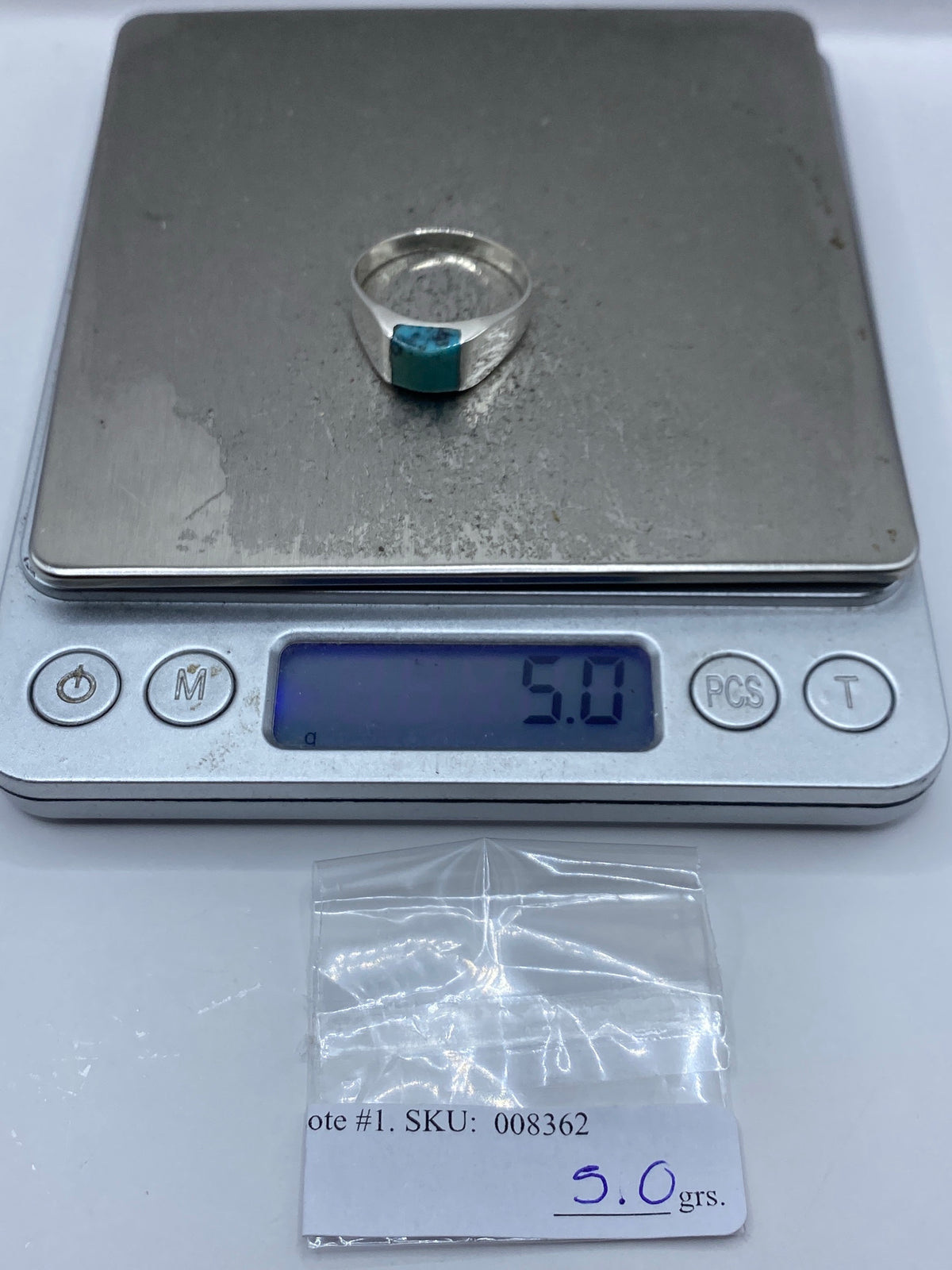 Anillo Plata Turquesa Azul Cielo — Taxco 925 — foto 7