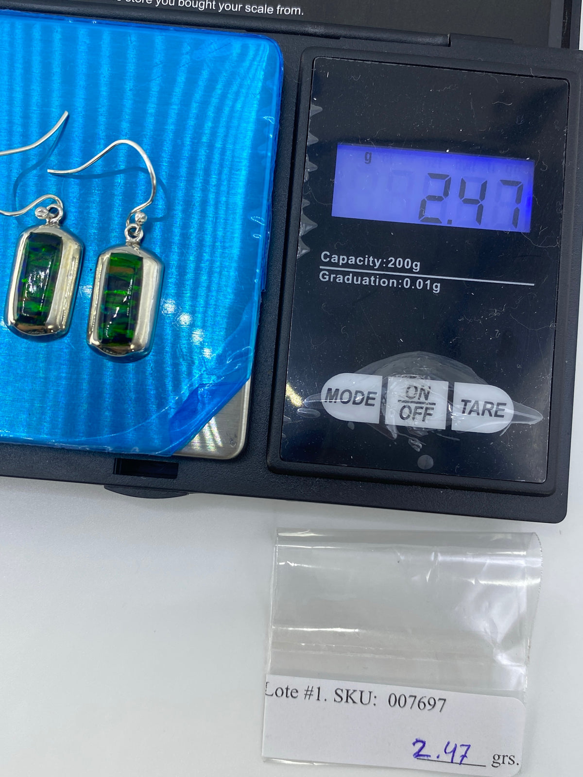 Aretes de Plata con Ópalo de Fuego Verde — Taxco 925 — foto 6