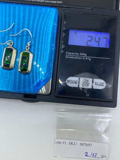 Aretes de Plata con Ópalo de Fuego Verde — Taxco 925 — foto 6