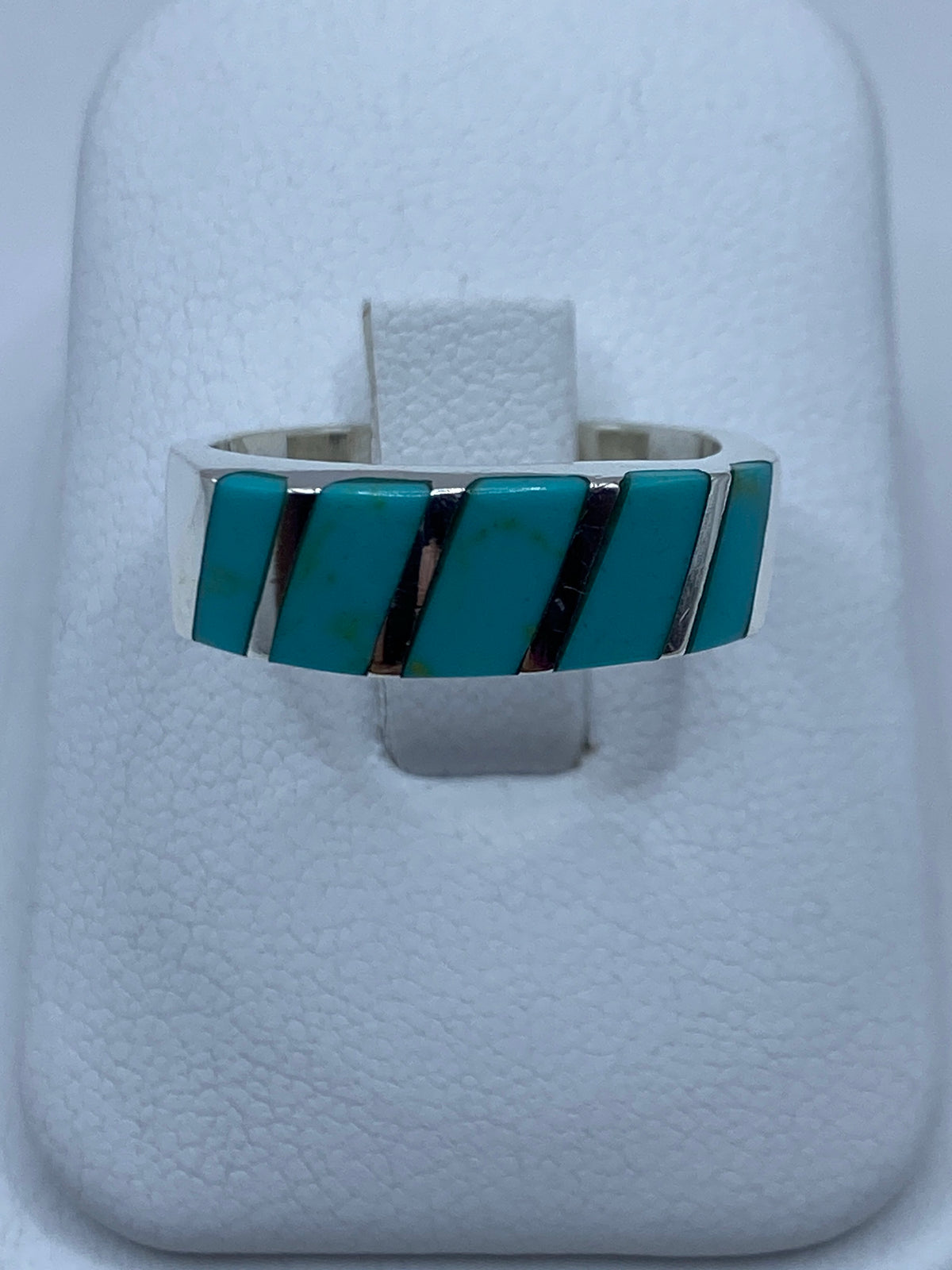 Anillo de plata 925 con turquesa azul cielo engastada, vista frontal