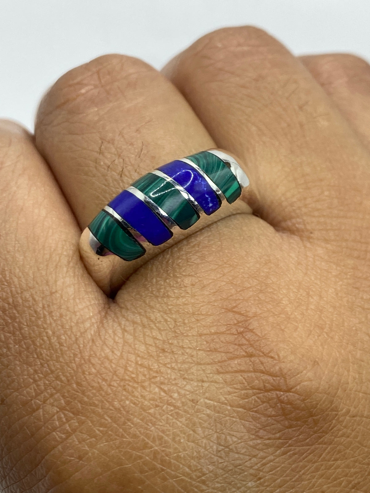 Anillo de Plata 925 con Malaquita Verde — Taxco — foto 6
