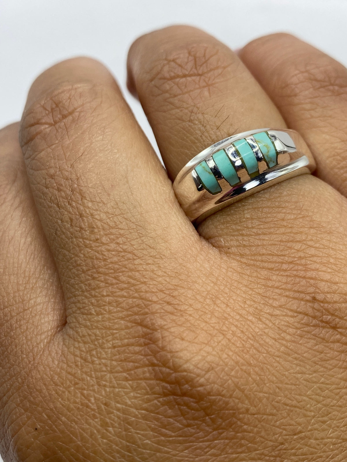 Anillo de Plata con Turquesa Azul — Taxco 925 — foto 6