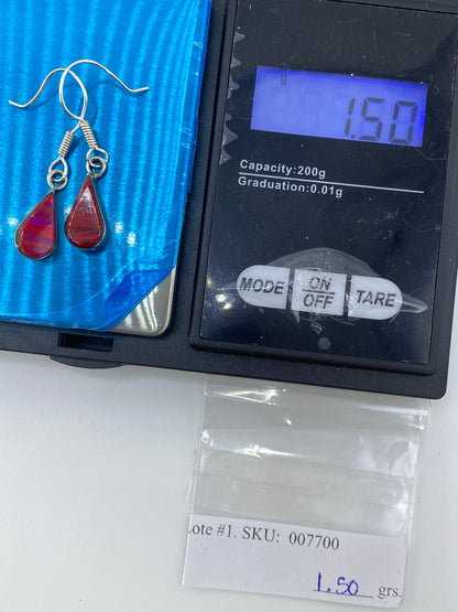 Aretes de Plata Ópalo de Fuego Rojo — Taxco 950 — foto 6