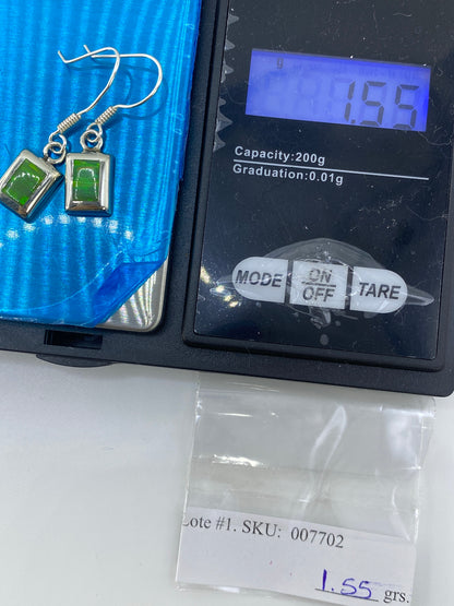 Aretes de Plata con Ópalo de Fuego Verde — Taxco 925 — foto 6