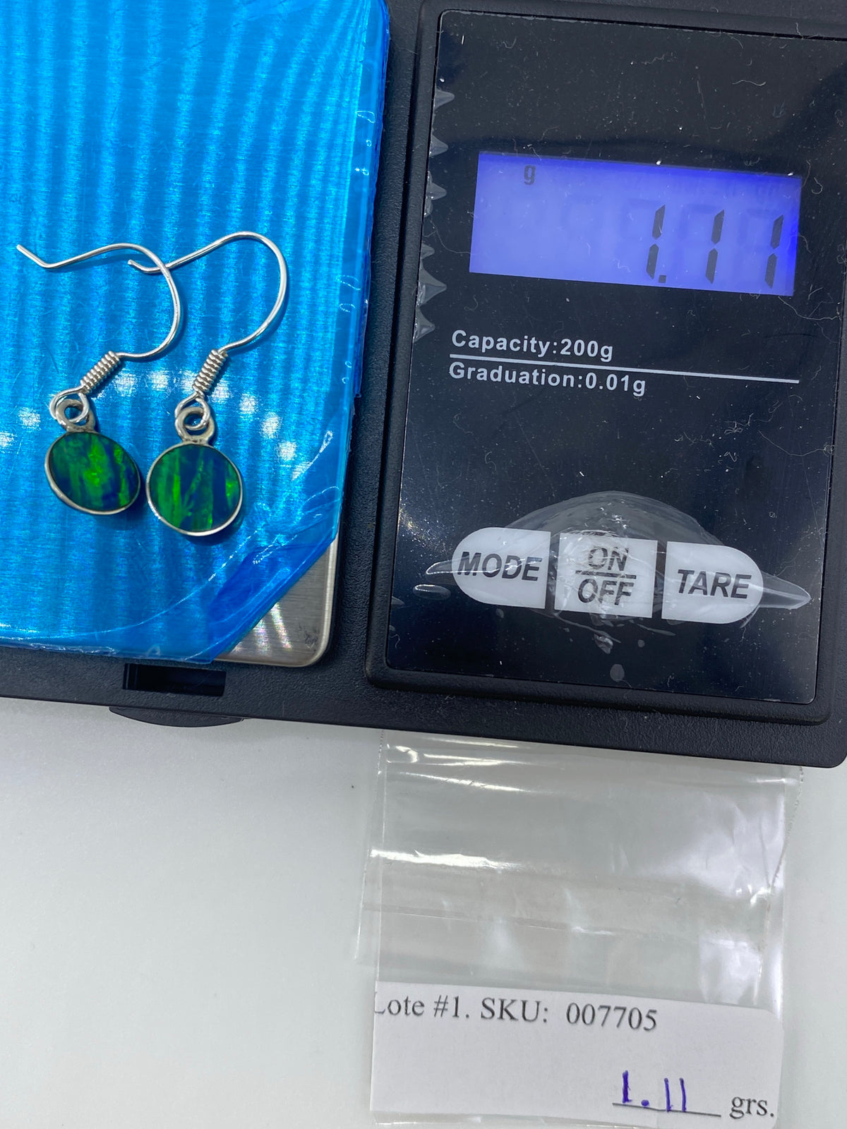 Aretes de Plata Ópalo de Fuego Verde — Taxco 925 — foto 6