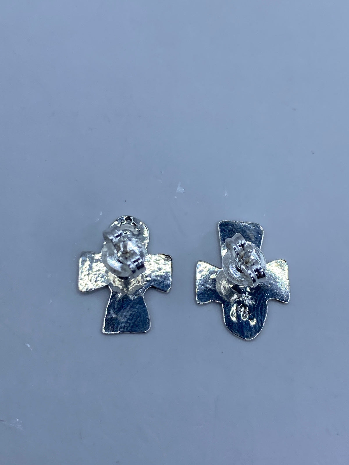 Aretes Cruz de Plata con Esmalte Negro — Taxco 925 — foto 5