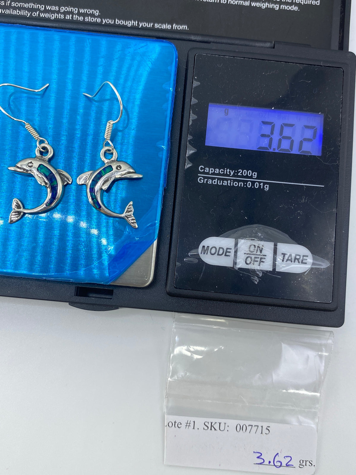 Aretes Delfín Plata con Ópalo de Fuego — Taxco 925 — foto 6