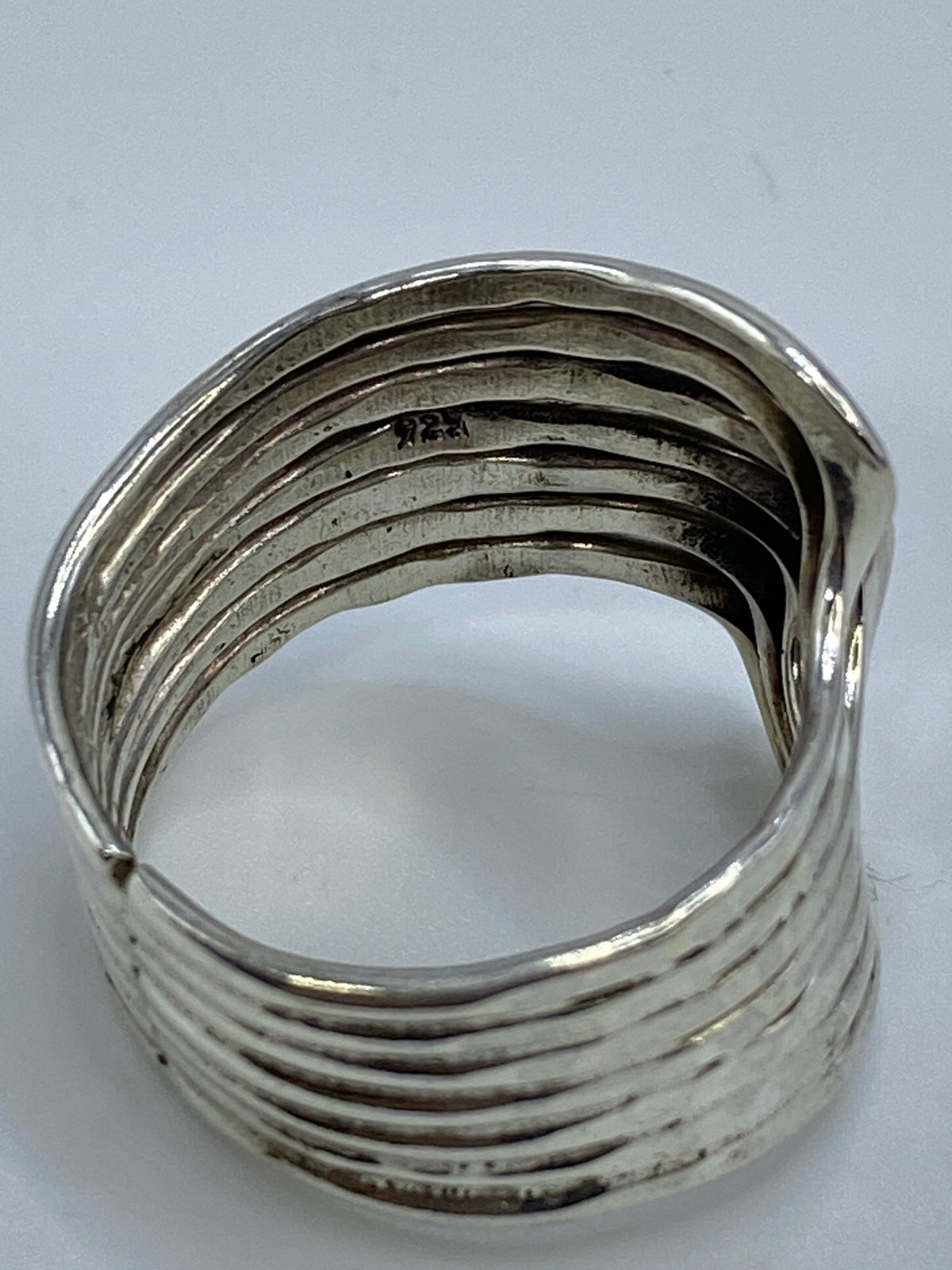 Anillo de Plata Repujado con Ondas — Taxco 925 — foto 5