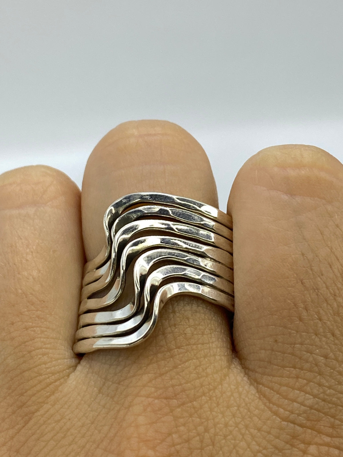 Anillo de Plata Repujado con Ondas — Taxco 925 — foto 6