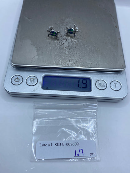 Aretes Tortuga Marina de Plata 925 con Ópalo Azul — foto 6