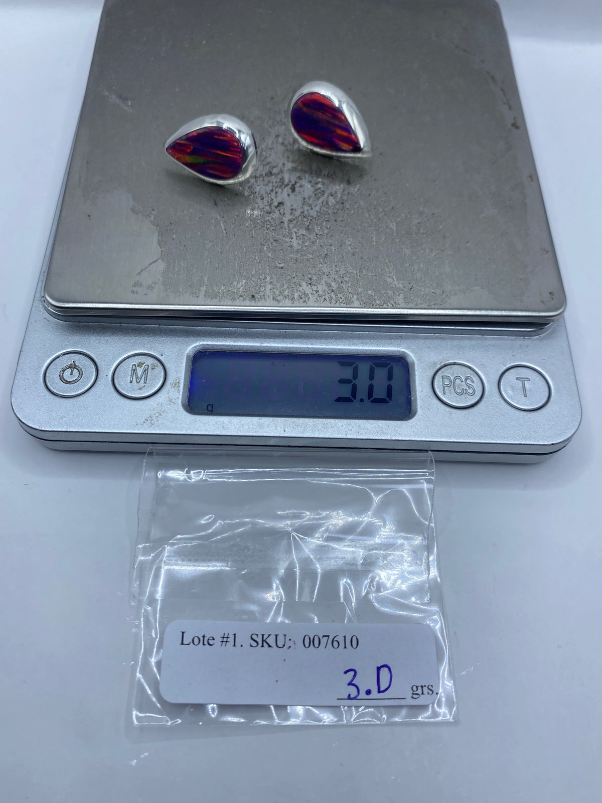 Aretes Ópalo de Fuego Morado — Plata 925 Taxco — foto 6