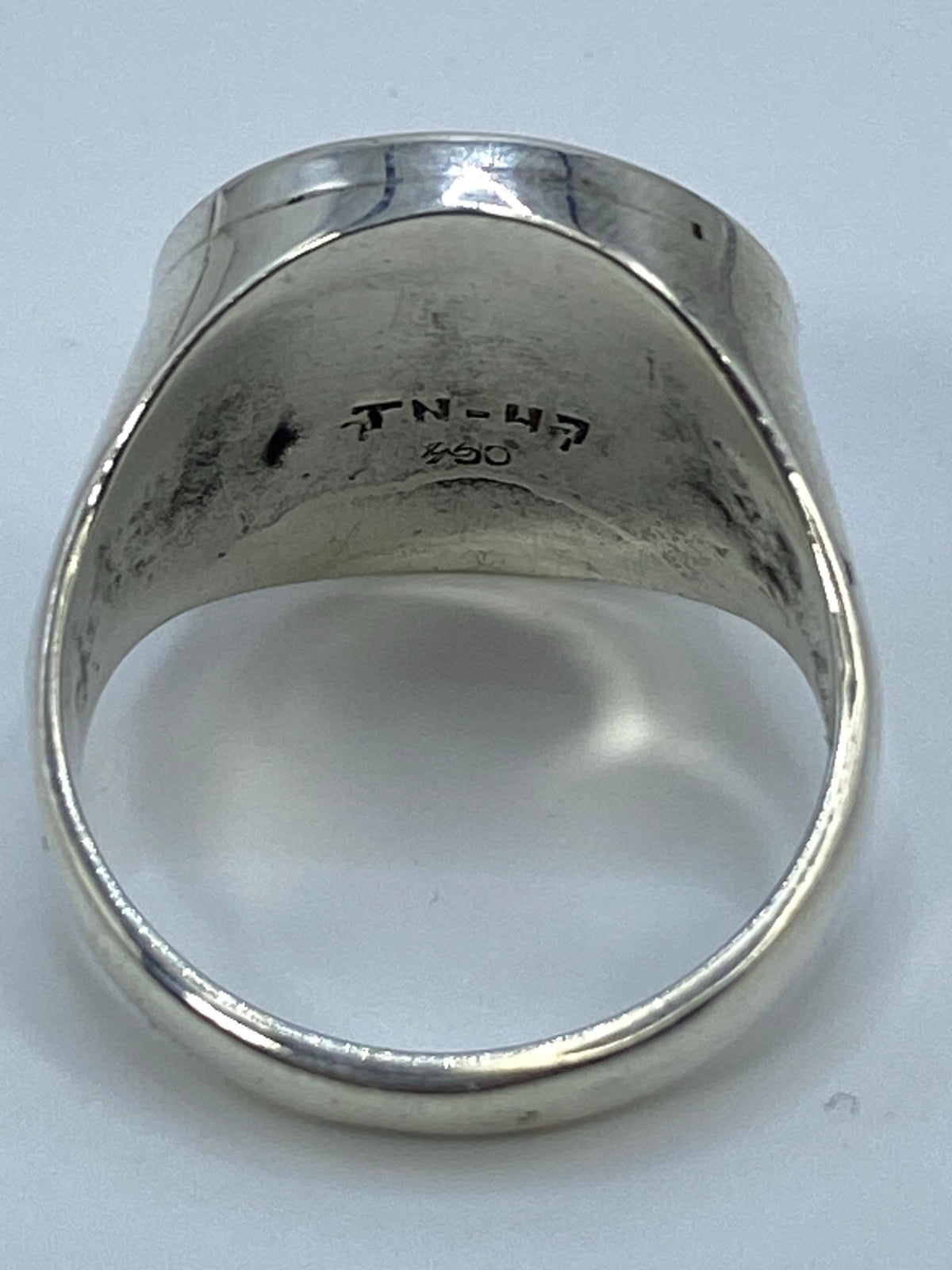 Anillo de Plata Calendario Azteca Repujado — Taxco 925 — foto 5