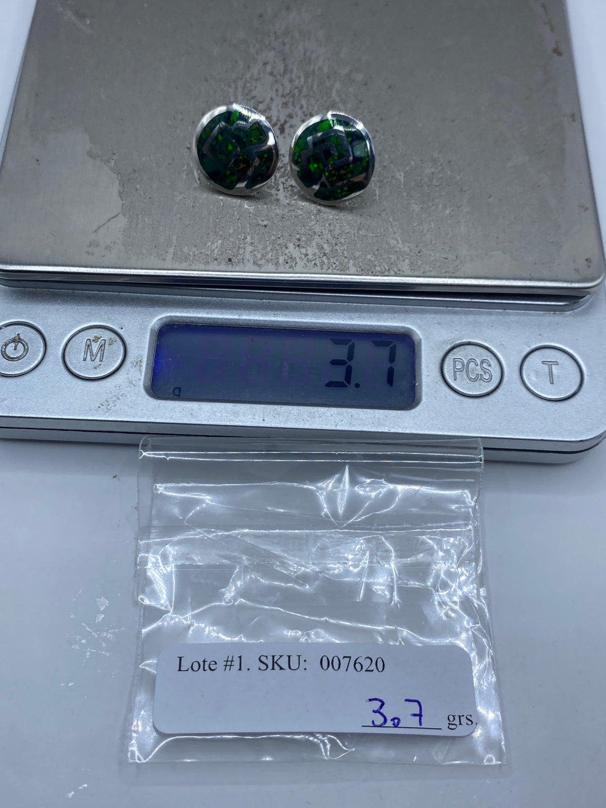 Aretes de Plata Ópalo de Fuego Verde — Taxco 950 — foto 6