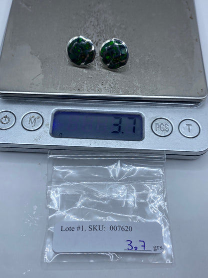 Aretes de Plata Ópalo de Fuego Verde — Taxco 950 — foto 6