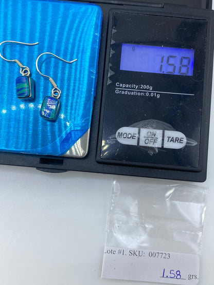 Aretes de Plata con Ópalo de Fuego Verde — Taxco 925 — foto 6