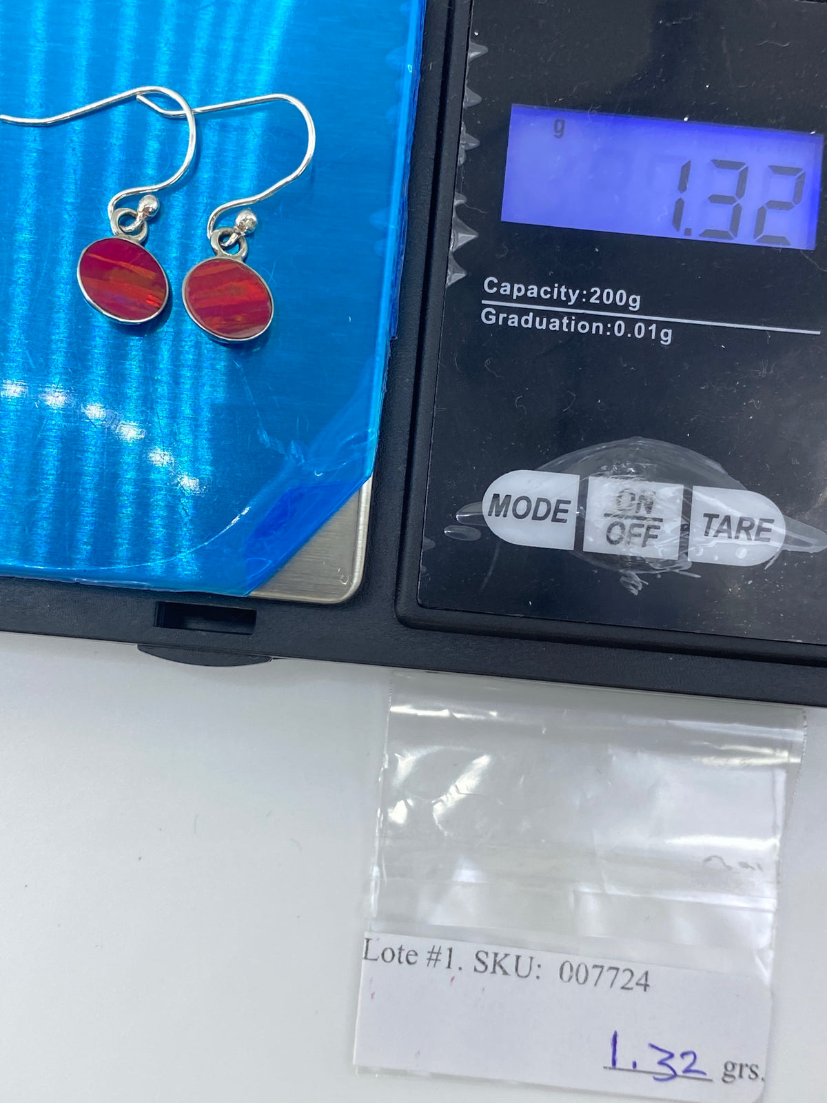 Aretes de Plata con Ópalo de Fuego Rosa — Taxco 925 — foto 6