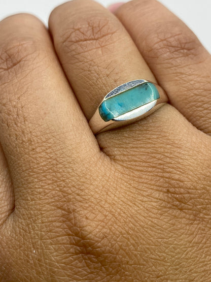 Anillo de Plata 925 Turquesa Azul Cielo — Taxco — foto 6