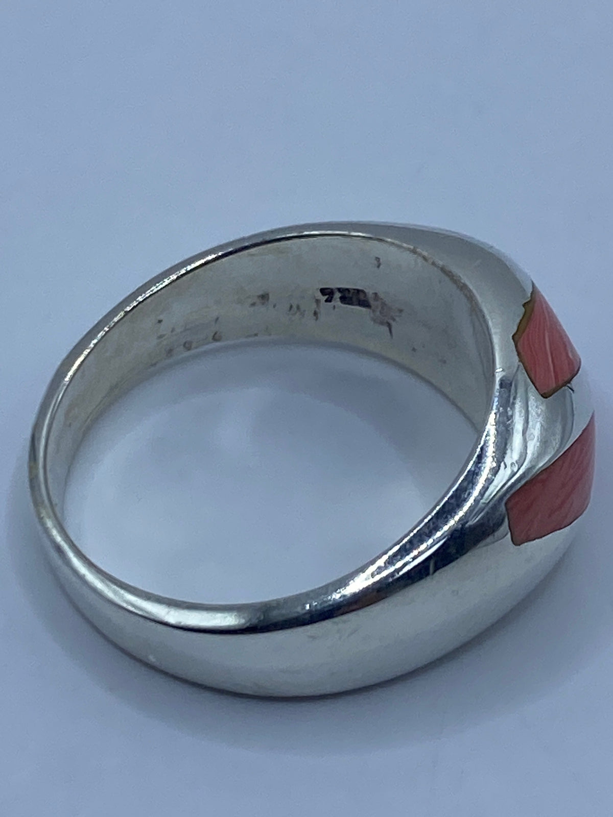 Anillo de Plata 925 con Coral — Taxco Engastado a Mano — foto 5