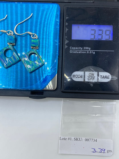 Aretes de Plata Opalo de Fuego Verde — Taxco 950 — foto 6