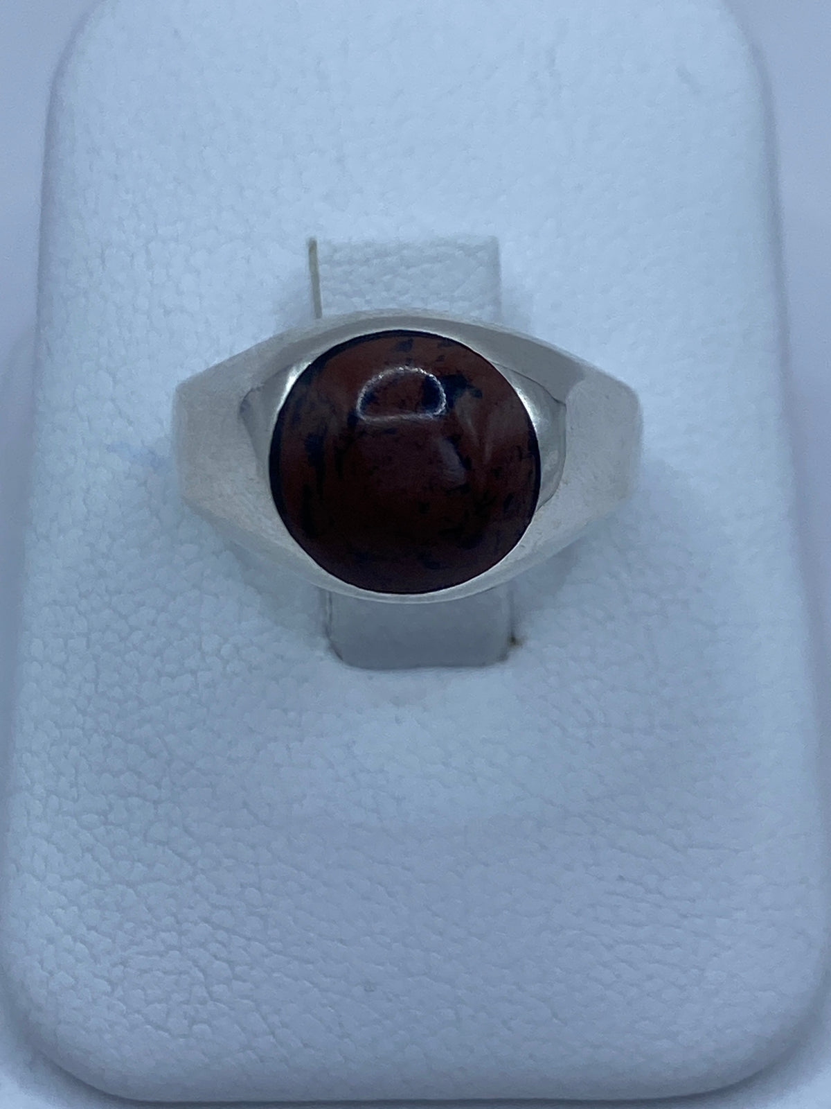 Anillo de plata 925 con Ojo de Tigre café engastado en Taxco