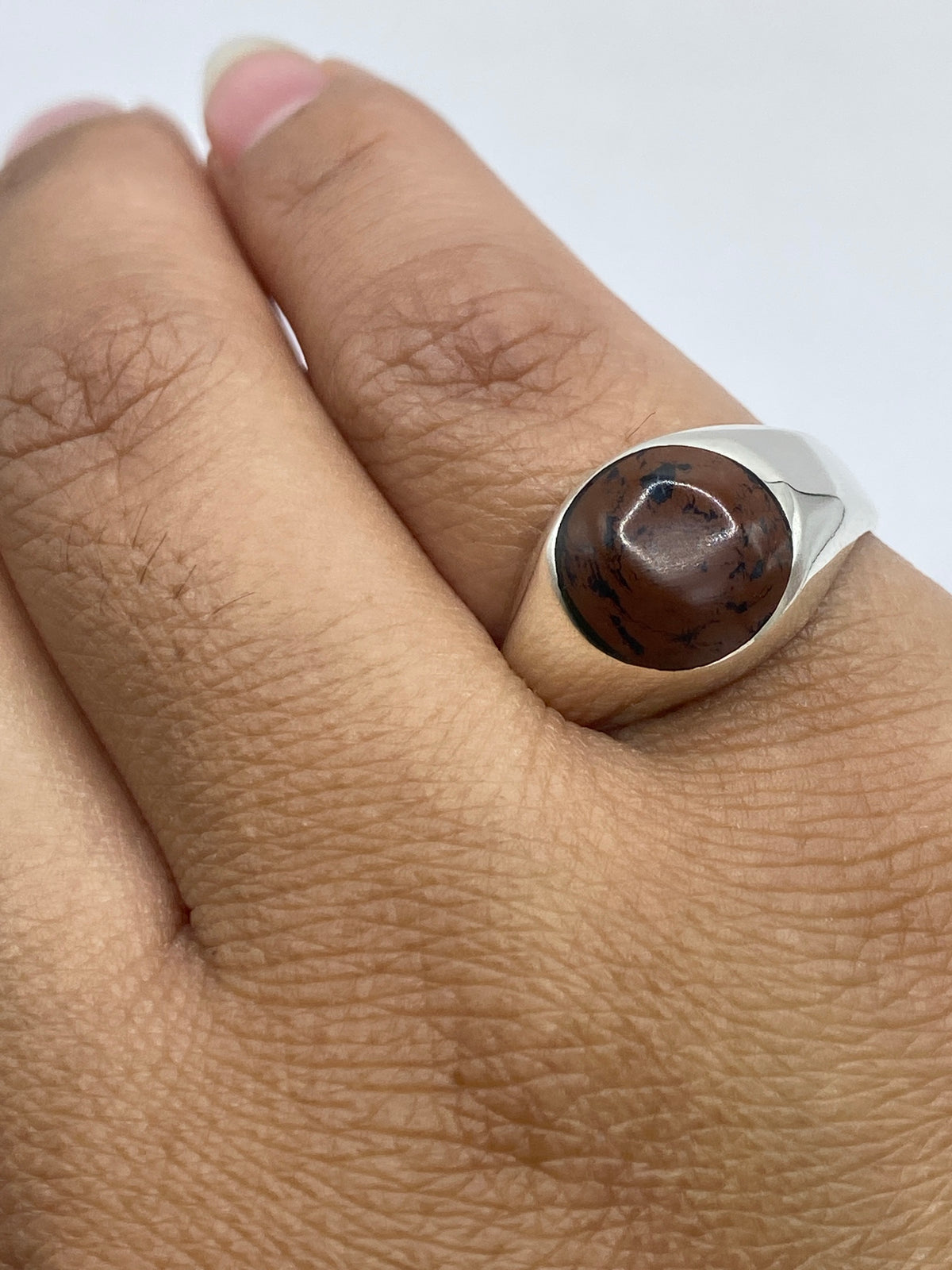 Anillo de Plata Ojo de Tigre Café — Taxco 925 — foto 6