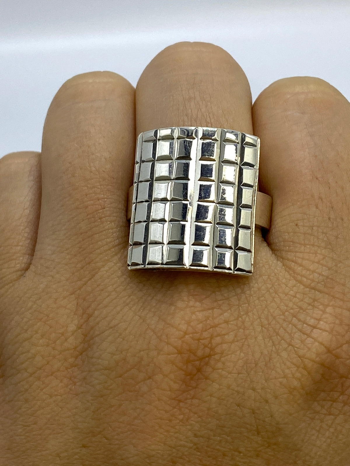 Anillo de Plata Repujado Geométrico — Taxco 925 — foto 6