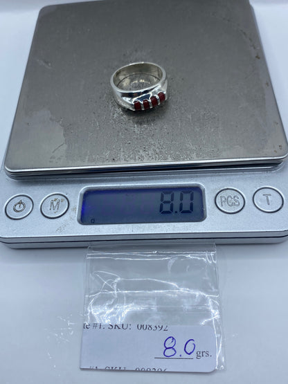 Anillo de Plata con Coral Rojo — Taxco 925 — foto 7