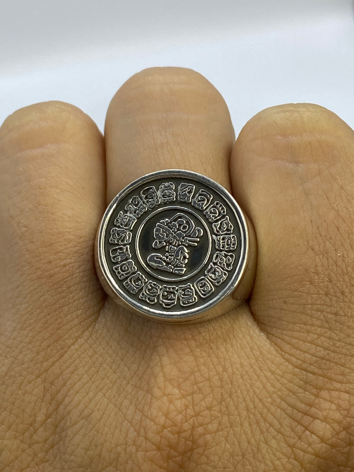 Anillo Calendario Maya Repujado Plata 925 — Taxco — foto 6