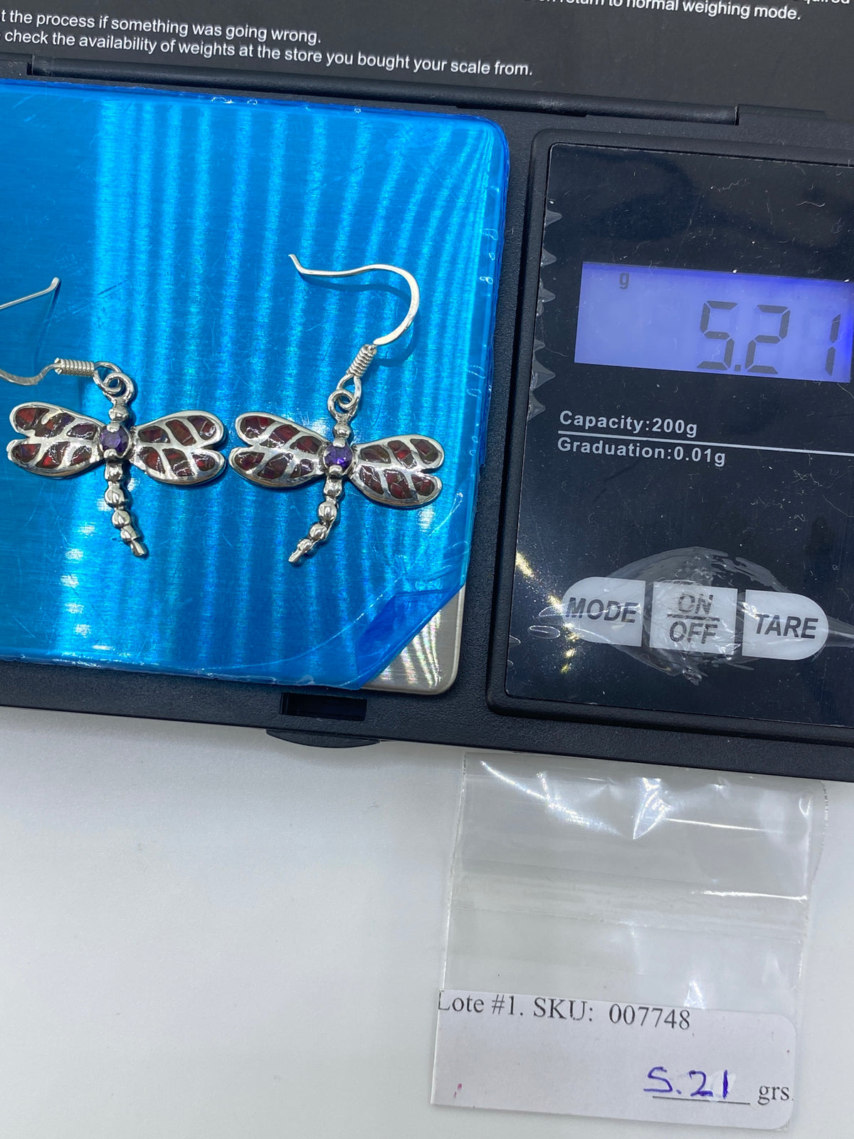 Aretes Libélula de Plata 950 — Circonia y Ópalo Multicolor — foto 6