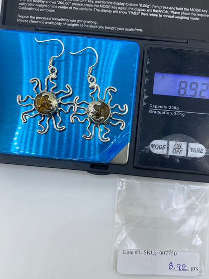 Aretes Plata Sol Amarillo — Taxco 925 — foto 6