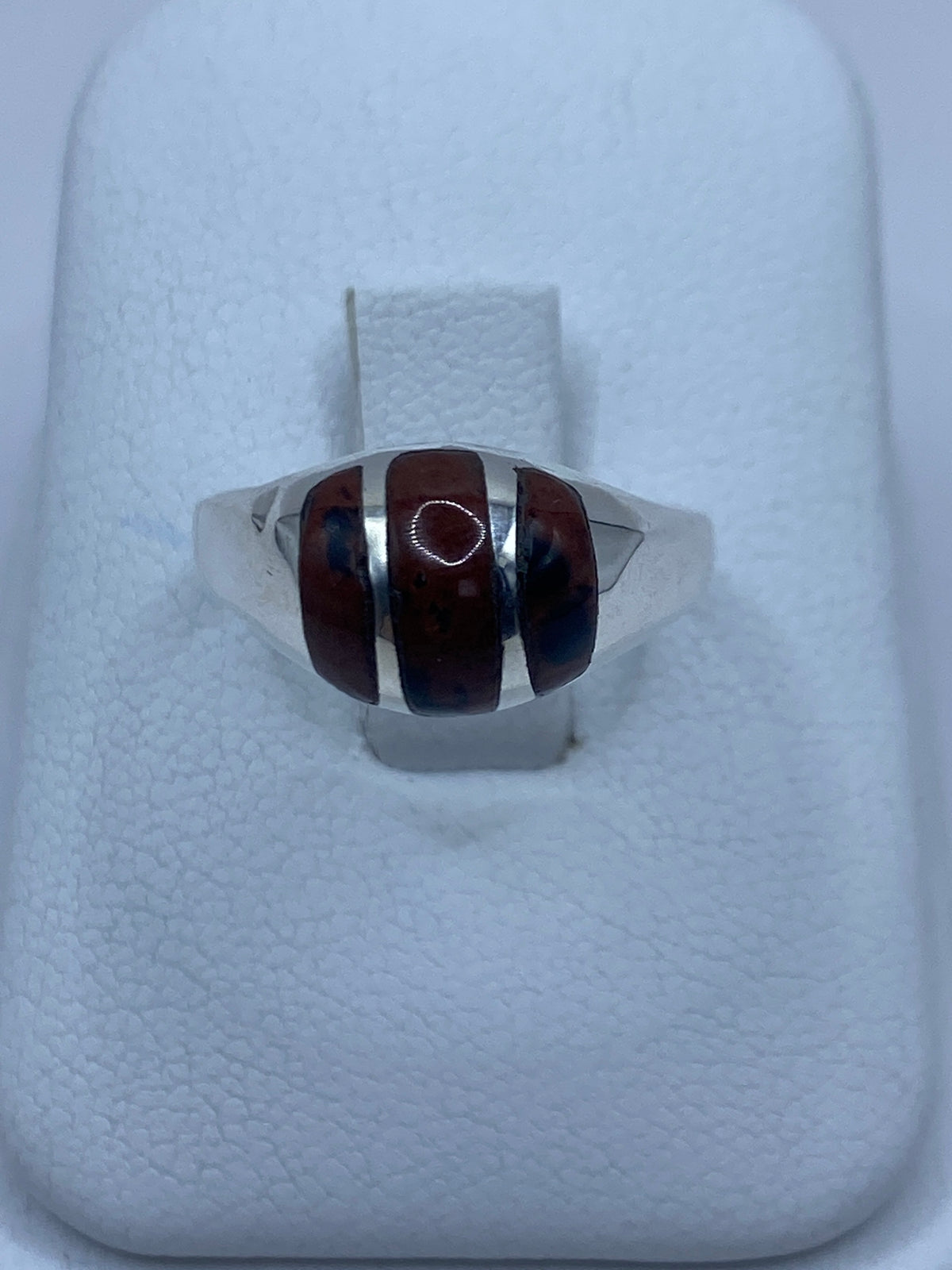 Anillo de plata 925 con Ojo de Tigre café engastado a mano