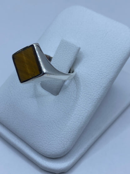 Anillo unisex en plata Taxco con detalle del engaste a mano