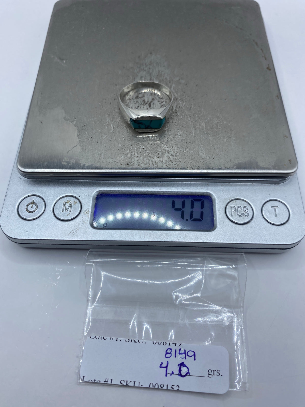 Anillo de Plata con Turquesa Azul Cielo — Taxco 925 — foto 7